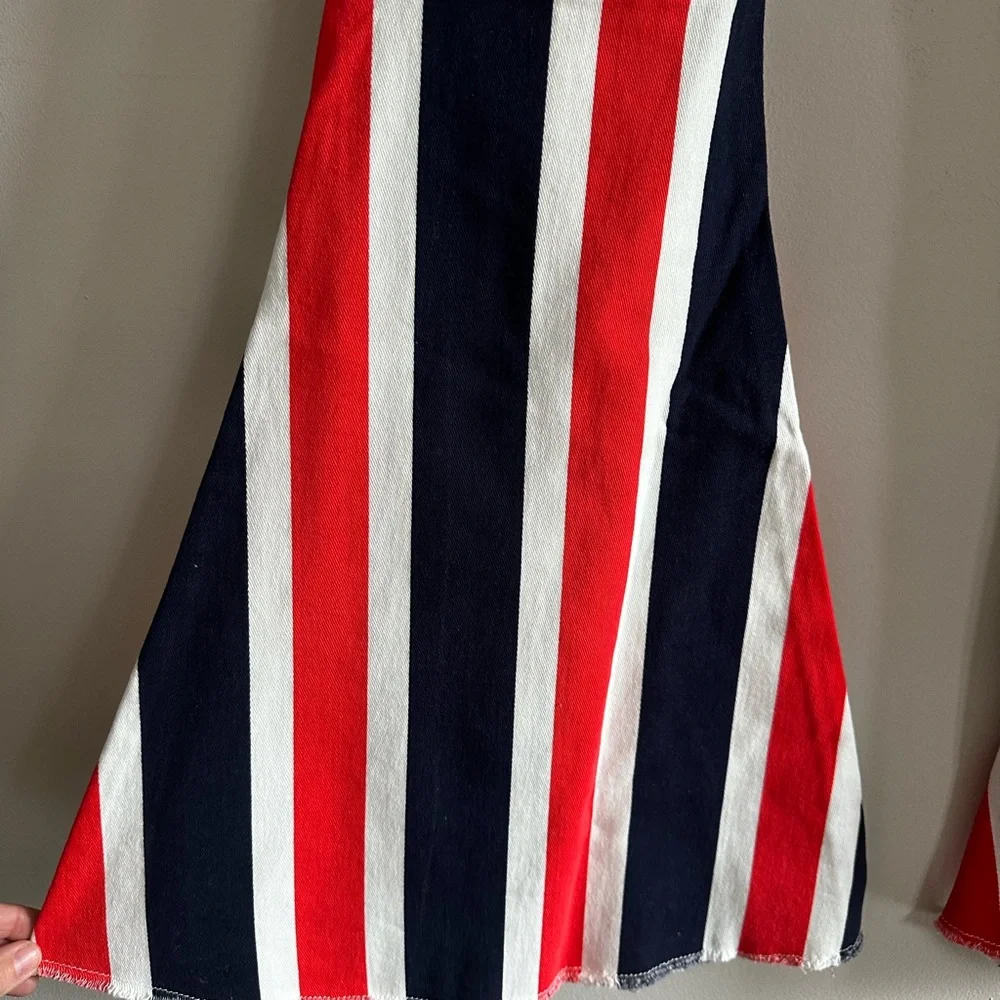 Striped Red, White, and Blue Women’s Bell Bottom jeans - Picture 6 of 6